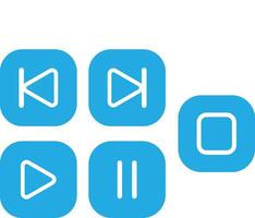 media player buttons vector