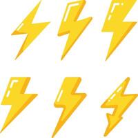 Lightning Bolt Icon Set vector
