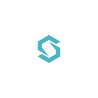 S leter hexagon, modern symbol minimalist vector