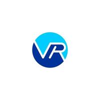 Circle VR, RV logo, digital urban symbol. simple minimalist round vector
