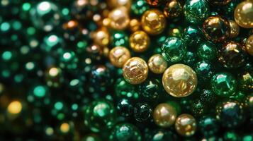 Colorful assortment of natural colored pearls creating an elegant backdrop for various design concepts photo