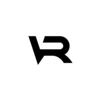 RV, VR, R, V abstract letters logo tech, black vector
