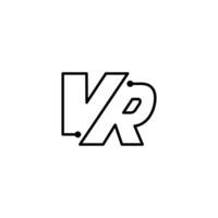 VR line digital logo, virtual grid and dot visual vector