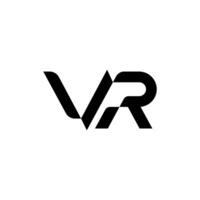 Modern simple VR, RV logo, digital masculine dynamic, nature icon vector
