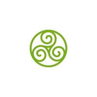 three leaves trinity circle icon logo, leaf triangle for nature industri, triangular, elegant vector