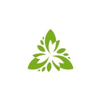 Trinity Triquentra icon logo, abstract leaf triangle for nature industri, triangular vector