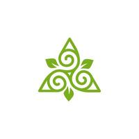 Trinity balance Triquentra icon logo, leaf triangle for nature industri, triangular vector