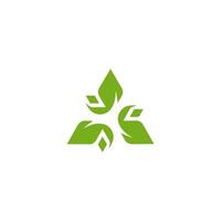 Trinity Triquentra icon logo, geometric leaf triangle for nature industri, triangular vector