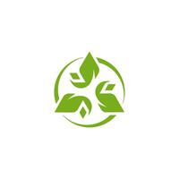 Trinity Triquentra icon logo, leaf triangle for nature industri, triangular vector