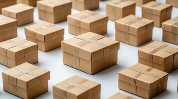 A collection of small, wrapped gift boxes. generated photo