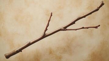 A simple branch against a textured background. photo