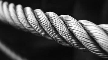 Close-up of twisted metal cable showcasing texture. photo