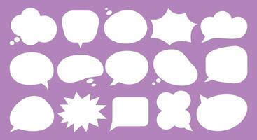 Set Of Speech Bubbles. Comic message comments conversation chat box collection illustration vector