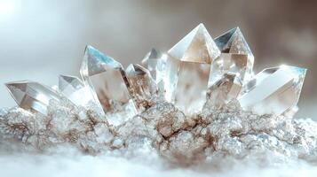 Close-up of sparkling crystal formations. photo
