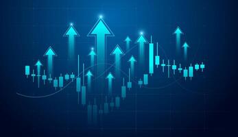 A Finance elements charts of bold blue arrows and up trend financial objects concepts , illustration, the symbolizing steady and strong growth over time vector