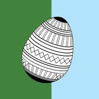 Colorful Easter Egg with Bold Patterns on Split Background vector