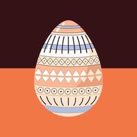 Elegant Easter Egg with Intricate Geometric Patterns on Warm Background vector