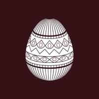 Intricately Designed Easter Egg with Maroon and White Patterns vector