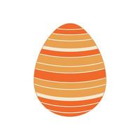 Orange and Beige Easter Egg with Intricate Geometric Patterns vector