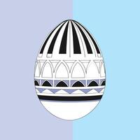 Vibrant Easter Egg with Red and Yellow Geometric Patterns vector