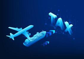 Industrial technology, exports that are affected by import and export taxes or interest rates, resulting in higher import costs through shipping and aircraft. vector