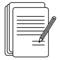 Pencil with stack paper icon, Contract paper icon vector