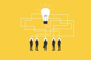 Group of creative young diverse business professionals thinking same idea. concept of Innovative thinking, finding solution, people developing own idea vector