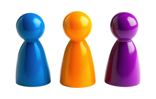 Board game figures isolated on transparent background png