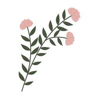Flat floral and leaf with soft colors and simple shape vector