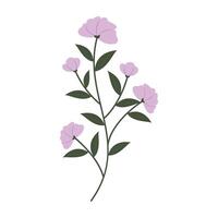Flat floral and leaf set with soft color and simple shape vector
