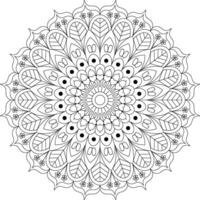 Intricate Mandala Design with Floral and Geometric Elements for Coloring Pages, Textile Patterns, and Decorative Art Projects vector
