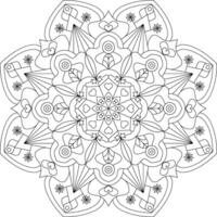 Elegant Mandala Design Featuring Stylized Floral, Heart, and Leaf Motifs. Ideal for Fabric Prints, Crafts, and Decorative Art Projects vector