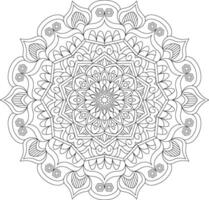 Intricate Mandala Design with Geometric Shapes and Decorative Details. Ideal for Coloring Books, Mindfulness, Digital Art, and Craft Projects vector