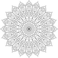 Mandala Art with Feather-Like Motifs and Heart ShapesIdeal . for Wall Art, Prints, and Intricate Design Projects vector