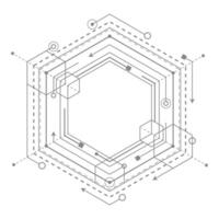 Technology Banner.Engineering drawing of future technologies . vector