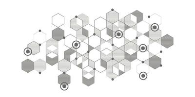 Technological banner background.Hexagons on white background . vector
