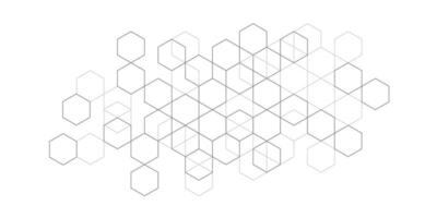 Technology banner .Hexagons on white background . vector