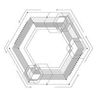 Engineering drawing of future technologies .Techno linear geometric design. vector
