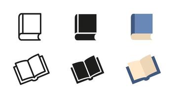Book icon. Closed and open books illustration. Symbol of reading, literature, and education. Knowledge and study pictogram. Academic learning and library resource sign. vector
