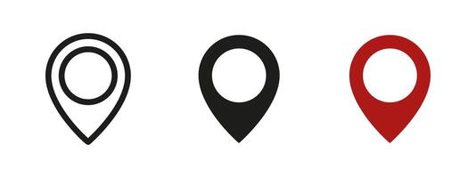 Location pin icon. Map marker illustration. Symbol of position and navigation on digital maps. GPS route and geolocation pictogram. Travel and destination point indicator sign. vector