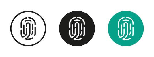 Fingerprint icon. Biometric authentication illustration. Security and identity verification symbol. Digital access or privacy protection pictogram. Technology or personal data recognition sign. vector