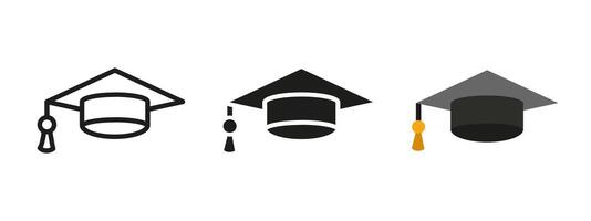 Graduation hat icon. Academic cap illustration. Symbol of student achievement and completion of studies. Education and university success emblem. Recognition of learning and academic milestones vector