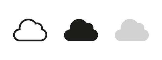 Cloud icon. Fluffy weather illustration. Symbol of sky, atmosphere and forecast. Internet storage and data upload or download sign. Nature and technology pictogram. vector