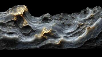 A striking piece of agate with golden highlights. photo