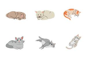 Playful feline variety A captivating collection showcases diverse cat breeds, each rendered in a delightful illustration capturing their unique characteristics. A visual celebration of feline charm vector