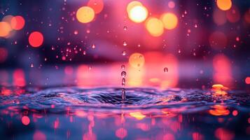 Colorful water droplets create a serene atmosphere. photo