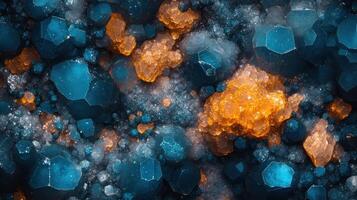 Colorful abstract mineral formations with textures. photo