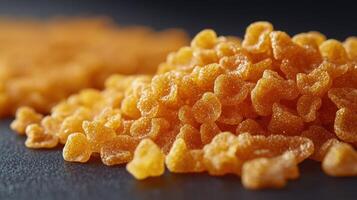 Close-up of orange gummy candy shapes. photo