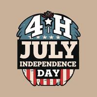 4th July Independence Day Vintage Poster Design vector