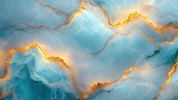 Abstract blue and gold marble texture background. photo